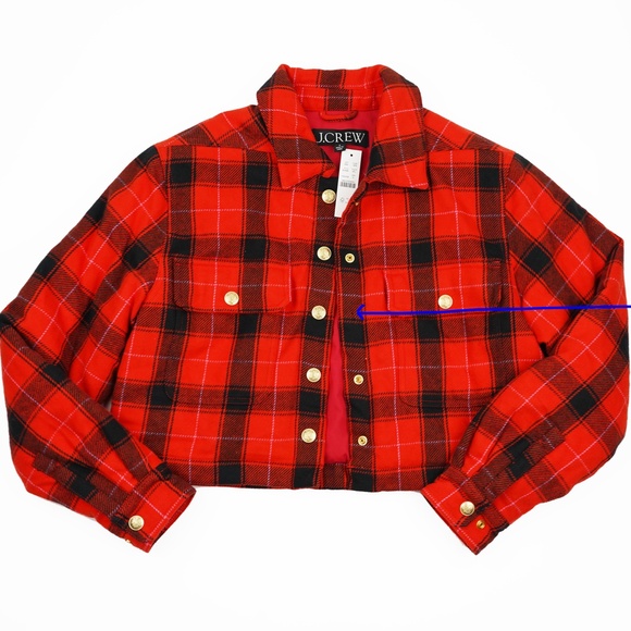 JCREW Size S Cropped Puffer Jacket in Buffalo Check $148 BV699 - Picture 3 of 7